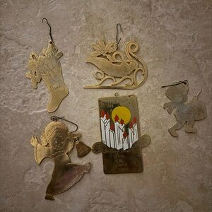 Gold/Brass Style Vintage Ornaments